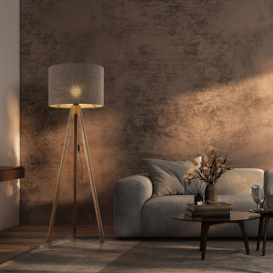 Lampa trójnóg z abażurem Grand 50cm H145cm brązowy / orzech TK Lighting 2