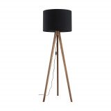 Lampa trójnóg z abażurem Grand 50cm H145cm czarny / orzech TK Lighting
