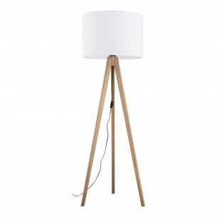 Lampa trójnóg z abażurem Grand 50cm H145cm biały / sosna TK Lighting