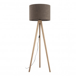 Lampa trójnóg z abażurem Grand 50cm H145cm brązowy / sosna TK Lighting