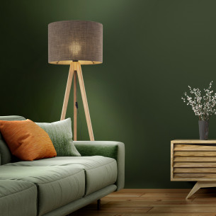 Lampa trójnóg z abażurem Grand 50cm H145cm brązowy / sosna TK Lighting 2