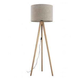 Lampa trójnóg z abażurem Grand II 50cm H145cm len / sosna TK Lighting