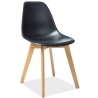 Moris black scandinavian chair with wooden legs Signal