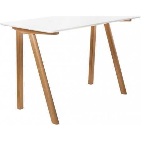 Simplet Tunn 120 white scandinavian desk with wooden legs Simplet
