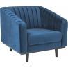 Designerski Fotel wypoczynkowy Asprey Velvet Niebieski Signal do salonu i sypialni.