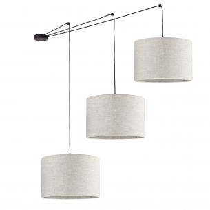 Lampa wisząca potrójna z lnianymi abażurami Linen 150cm kremowa TK Lighting