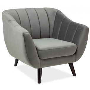 Elite grey velvet armchair Signal