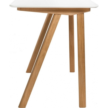 Simplet Tunn 120 white scandinavian desk with wooden legs Simplet