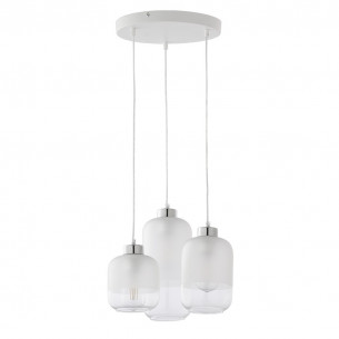 Lampa wisząca szklana potrójna Marco III 37cm biała TK Lighting