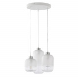 Lampa wisząca szklana potrójna Marco III 37cm biała TK Lighting