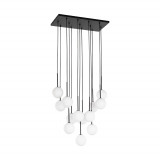 Lampa wisząca 13 szklanych kul na listwie Martin 60cm biało-czarna TK Lighting