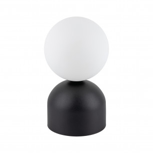Lampa stołowa szklana kula Miki biały / czarny TK Lighting