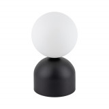 Lampa stołowa szklana kula Miki biały / czarny TK Lighting