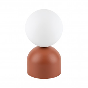 Lampa stołowa szklana kula Miki biały / ceglany TK Lighting