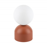 Lampa stołowa szklana kula Miki biały / ceglany TK Lighting