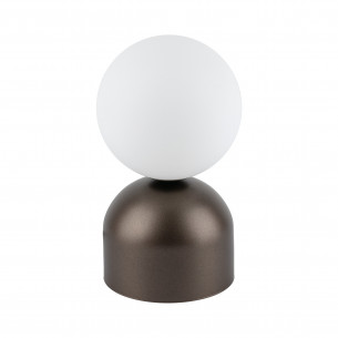 Lampa stołowa szklana kula Miki biały / brązowy TK Lighting