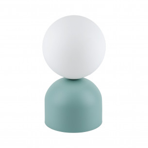 Lampa stołowa szklana kula Miki biały / miętowy TK Lighting