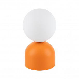 Lampa stołowa szklana kula Miki biały / pomarańczowy TK Lighting