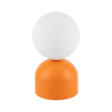 Lampa stołowa szklana kula Miki biały / pomarańczowy TK Lighting