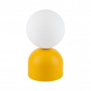 Lampa stołowa szklana kula Miki biały / żółty TK Lighting