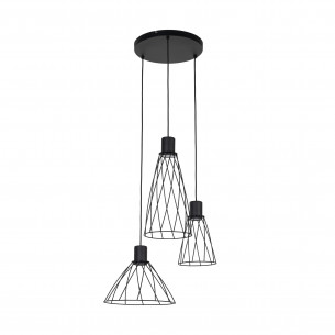 Lampa wisząca druciana potrójna Modesto 50cm czarna TK Lighting