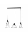 Lampa wisząca druciana potrójna na listwie Modesto 82cm czarna TK Lighting