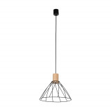 Lampa wisząca druciana Modesto Wood 29,5cm czarny / sosna TK Lighting