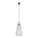 Lampa wisząca druciana Modesto Wood 19cm czarny / sosna TK Lighting