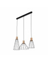 Lampa wisząca druciana potrójna na listwie Modesto Wood 82cm czarny / sosna TK Lighting