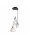 Lampa wisząca druciana potrójna Modesto Wood 50cm czarny / sosna TK Lighting