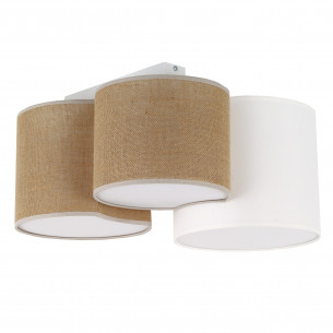 Plafon boho 3 punktowy Mona 56x45cm juta / biały TK Lighting