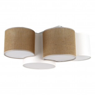 Plafon boho 4 punktowy Mona 73x45cm juta / biały TK Lighting