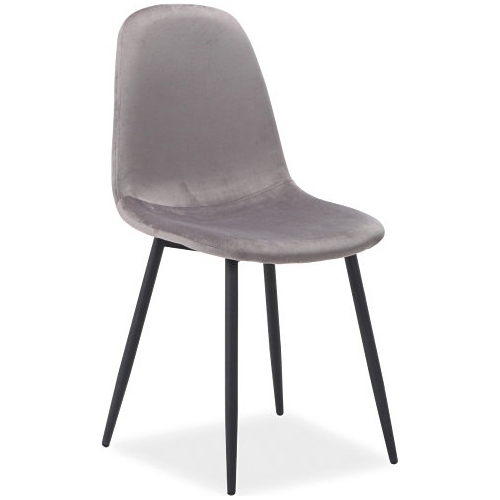 Fox Black Velvet grey velvet chair Signal
