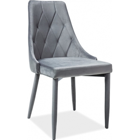 Trix Velvet grey quilted velvet chair Signal
