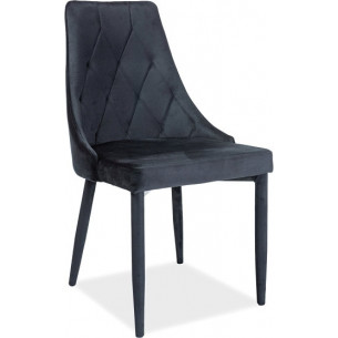 Trix Velvet black quilted velvet chair Signal