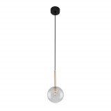 Lampa wisząca szklana kula Nilos 12cm przeźroczysty / złoty / czarny TK Lighting