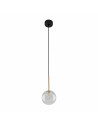 Lampa wisząca szklana kula Nilos 12cm przeźroczysty / złoty / czarny TK Lighting