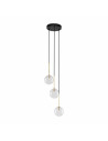 Lampa wisząca / żyrandol szklany 3 kule Nilos 25cm przeźroczysty / złoty / czarny TK Lighting