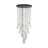 Lampa wisząca / żyrandol szklany 26 kul Nilos 62cm przeźroczysty / złoty / czarny TK Lighting