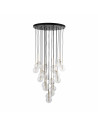 Lampa wisząca / żyrandol szklany 26 kul Nilos 62cm przeźroczysty / złoty / czarny TK Lighting