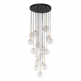 Lampa wisząca / żyrandol szklany 17 kul Nilos 52cm przeźroczysty / złoty / czarny TK Lighting
