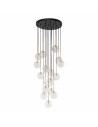 Lampa wisząca / żyrandol szklany 17 kul Nilos 52cm przeźroczysty / złoty / czarny TK Lighting