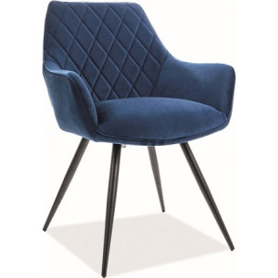 Linea navy blue quilted velvet chair Signal