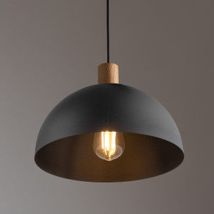 Lampa wisząca loft Oslo 33,5cm czarny / sosna TK Lighting
