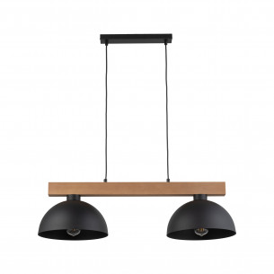 Lampa wisząca loft 2 punktowa Oslo 83cm czarny / sosna TK Lighting