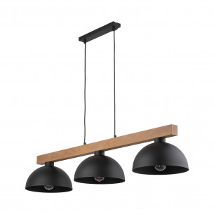 Lampa wisząca loft 3 punktowa Oslo 118cm czarny / sosna TK Lighting 2