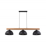 Lampa wisząca loft 3 punktowa Oslo 118cm czarny / sosna TK Lighting