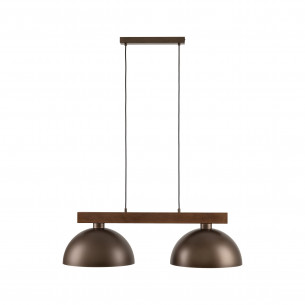 Lampa wisząca loft 2 punktowa Oslo 83cm brąz / orzech TK Lighting