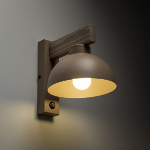 Kinkiet z włącznikiem Oslo Sabia beżowy / drewno TK Lighting