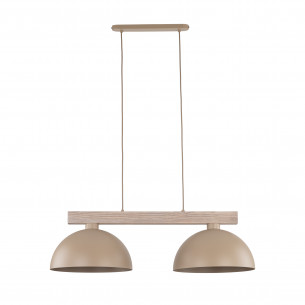 Lampa wisząca skandynawska 2 punktowa Oslo Sabia 83cm beżowy / drewno TK Lighting